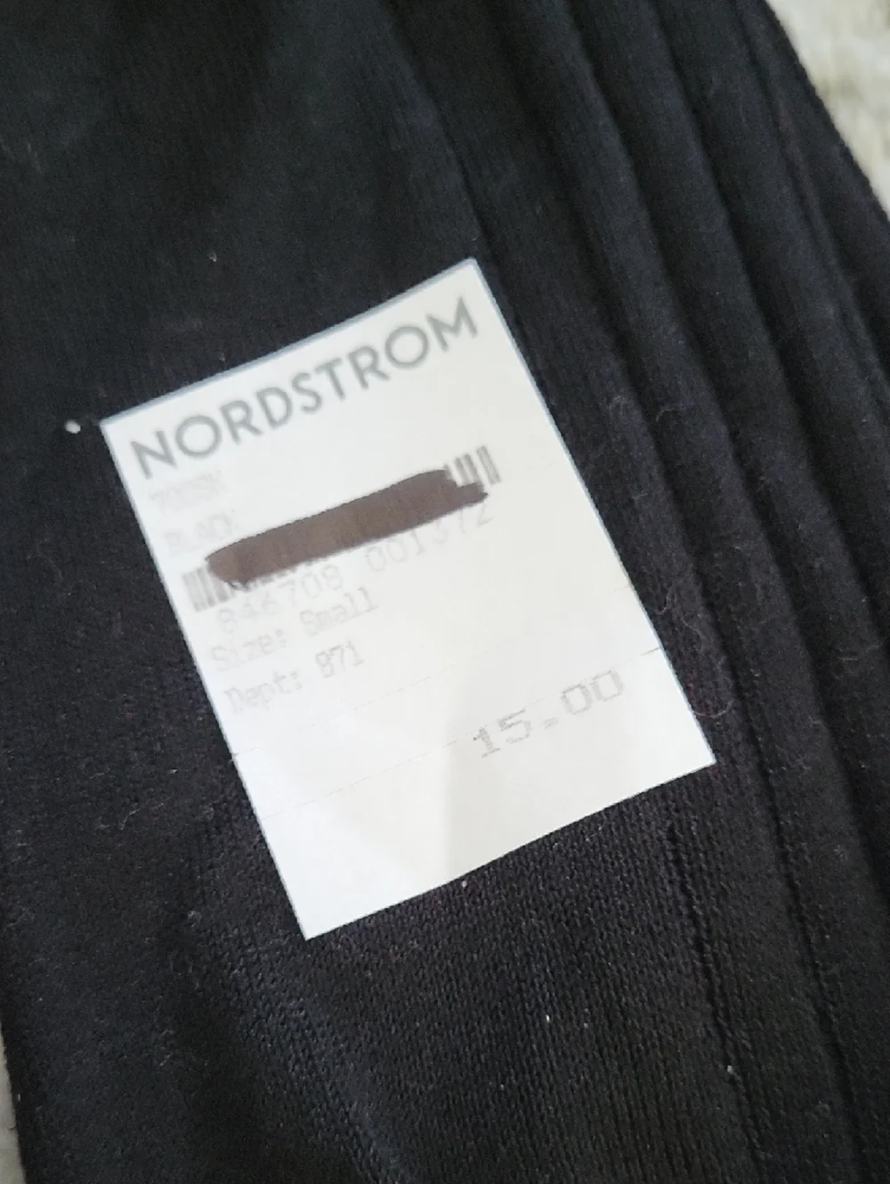 NWT Nordstrom Men's Black Ribbed Dress Socks -‎ Single Pair